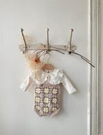 Multi Handmade Knit Suit with Bonnet - Image 3