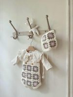 Multi Handmade Knit Suit with Bonnet - Image 7
